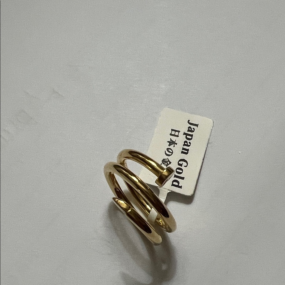 18K japan gold nail ring